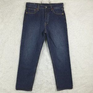 Gap Womens‎ Jeans Cheeky Straight High Rise Blue Denim Dark Indigo Button Fly 29